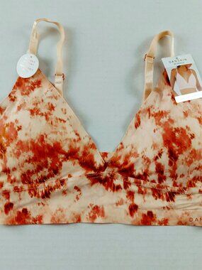 Danskin Intimates Laser Cut Lounge Bra Women's Medium Tie Dye Removable Pads